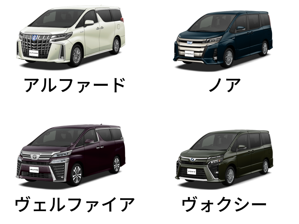 アルファード、ノア、ヴェルファイア、ヴォクシー